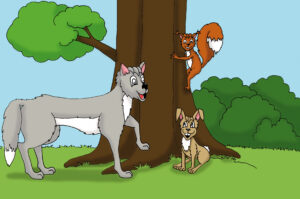 Wolf, Hase und Eichhörnchen